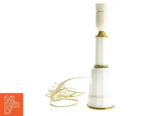 Vintage hvid og guld bordlampe (str. 29 x 9 cm)