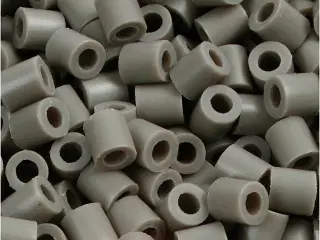 Rørperler, str. 5x5 mm, hulstr. 2,5 mm, medium, askegrå (32226), 1100stk./ 1 pk.