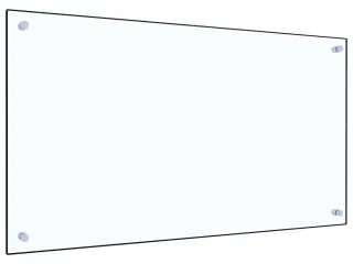 Stænkplade 90x50 cm hærdet glas gennemsigtig