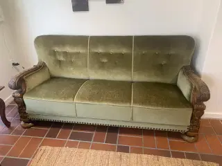Antik sofasæt i massivt eg