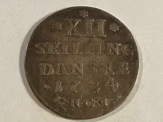 12 Skilling 1724 Norge