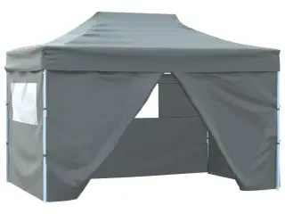 Foldbart telt pop-up med 4 sidevægge 3 x 4,5 m antracitgrå