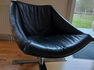 Sort læder stol 