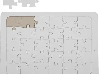 Personligt Puslespil i Hvidt Pap - 21x30 cm