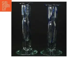Glas lysestager (str. H. 16 cm)