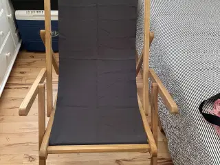2 stk foldbare strandstole massivt teaktræ grå