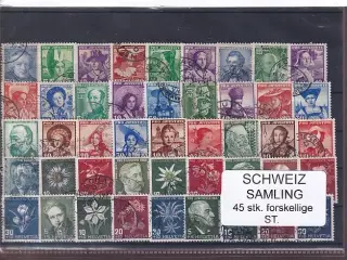 Schweiz Samling - 45 stk.  stemplet/ustemplet