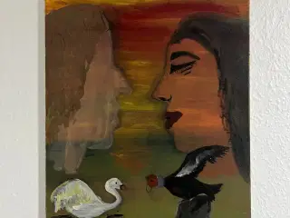 Mødet ved tusmørket – original akrylmaleri