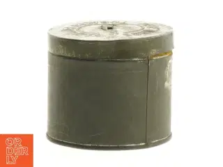 Gammel metal sparebøsse fra Pete Bros (str. Ø. 8,5 cm)