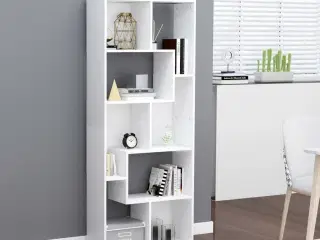 Bogreol 67x24x161 cm konstrueret træ hvid