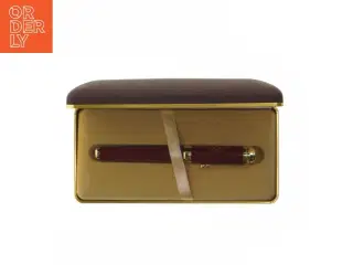 Fylde pen i læderetui (str. 17,5x8,5 cm)