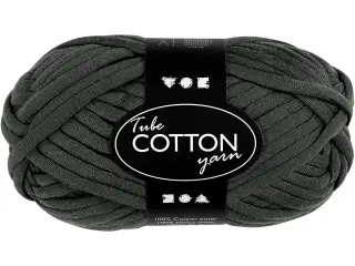 Mørk Grå Tubegarn 45m - 100% Bomuld, 100g