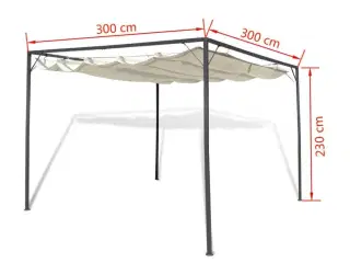 Havepavillon med tilbagetrækkeligt tag
