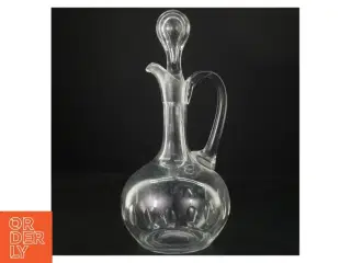 Gennemsigtig glaskande med prop (str. 15 cm i diameter. 23 cm uden låg)