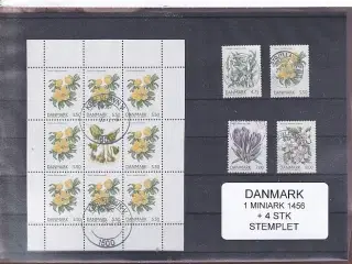 Danmark - Miniark 1456  + enkeltmærker - Stemplet