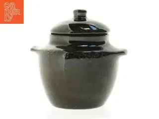 Keramik krukke med låg (str. 13 x 14 x 11 cm)