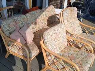 Bambusmøbler, sofa + 2 stole