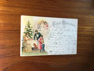 Frimærker. Gammelt tysk julekort stp. år 1900