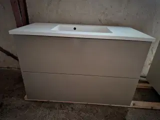 100 cm KVIK Bordo Clay badmiljø, marmorline vask