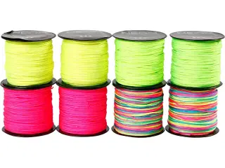 Knyttesnor, tykkelse 1 mm, neon grøn, neon pink, neon gul, neonmix, 8x28m/ 1 pk.