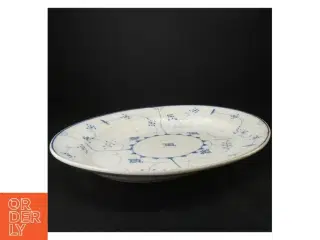 Blåt og hvidt porcelænsfad (str. 45 x 36 cm)