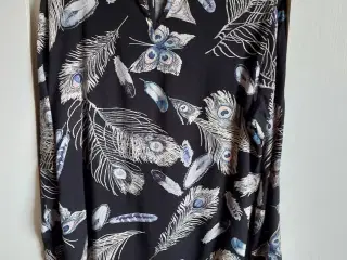 Pæn Skjorte Bluse sort m sommer fugle