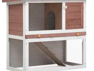 Udendørs kaninbur 1 dør træ brun