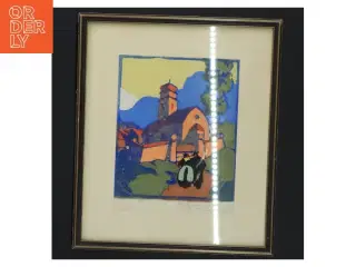 Indrammet kunstbillede (str. 20,5x17,5 cm)