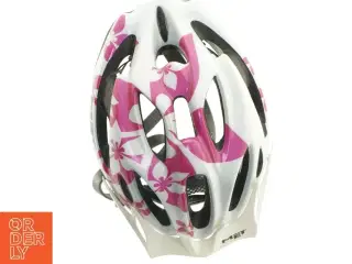 Cykelhjelm med pink blomstermønster (str. 52-57 cm)