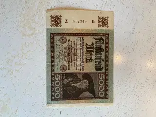 5.000 mark seddel fra 1922