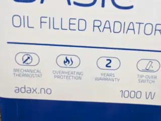 2 Helt nye Olie Radiatorer 1000 Watt