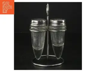 Salt- og peberbøsse i stativ (str. 16 cm)