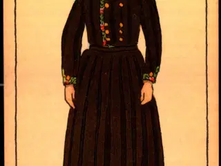 BW - Fanødragt ca. 1880 - Dansk Folkemuseum - Alfred Jocobsen 37 - Ubrugt