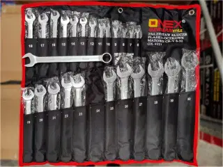 Ringgaffelnøglesæt med 25 stk.