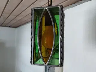 Blyindfattet loftlampe i meget fin stand