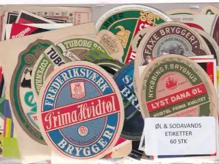 Øl og Sodavands Etiketter - 60 Stk.