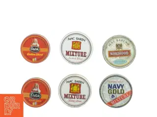 Vintage tobaksdåser (str. Ø 10 - 12 cm)