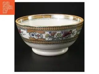 Dekoreret porcelænsskål (str. H 8,5 cm ø. 18,5 cm)