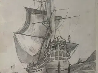 Original Tegning Af ‘Piratskib’ !