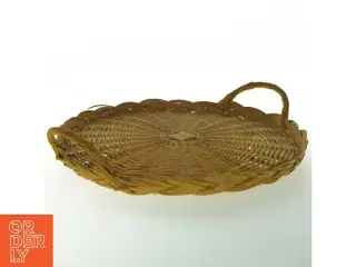 Stor Rund flettet kurv med håndtag (str. Ø 30 cm)