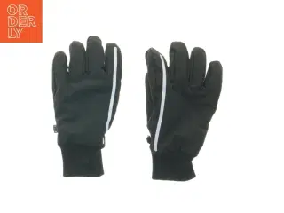 Sort vinterhandsker med refleksstriber (str. 22 cm)