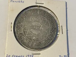 20 Francs 1934 Morocco