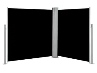 Sammenrullelig sidemarkise 140 x 600 cm sort