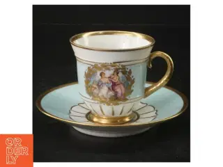 Porcelænskop og underkop fra B&G (str. Ø 7,5 cm h 7 cm. ø. 13 cm)
