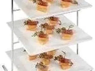 4 stk. Opsats buffet 3 niveauer kvadratisk krom Begrænset antal, udgående vare