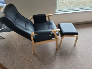 NY Sorø Plus Otiumstol med fodskammel, læder