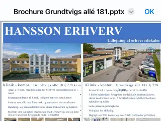 klinik-. butiks- og/eller kontorlokaler