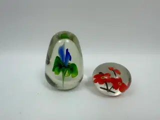 2 ældre brevpressere i glas