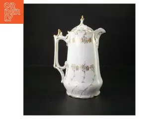 Porcelænskande med gulddetaljer (str. 24,5 cm)