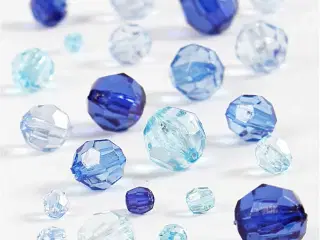 Facetperler, str. 4-12 mm, hulstr. 1-2,5 mm, blå harmoni, 45g/ 1 pk.